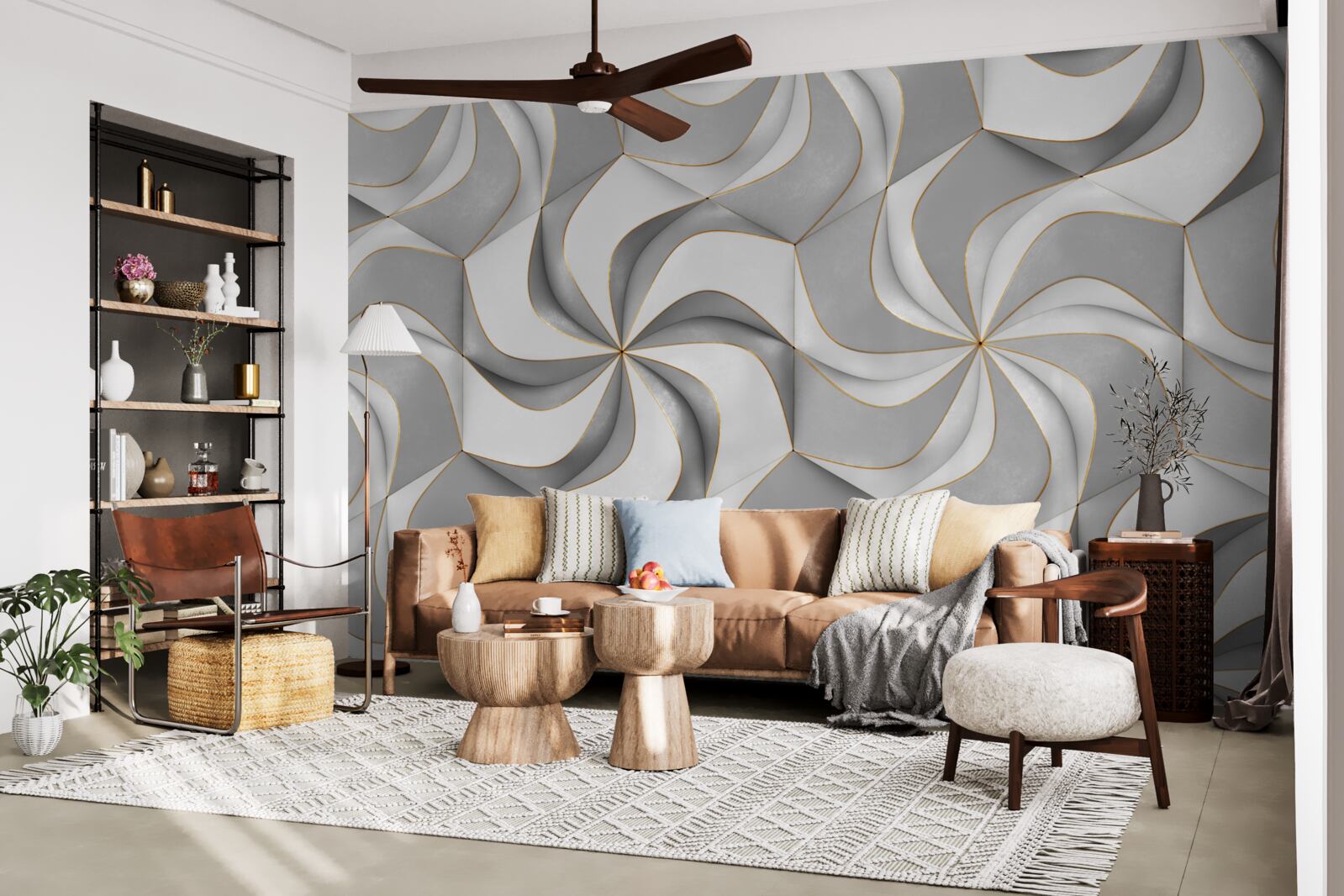 Фотошпалери крутяться сірі колеса