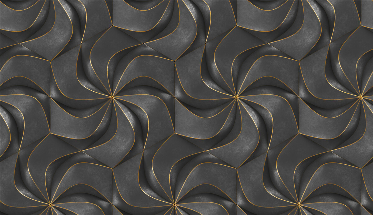 Фотошпалери темні 3d-дизайни з золотими акцентами