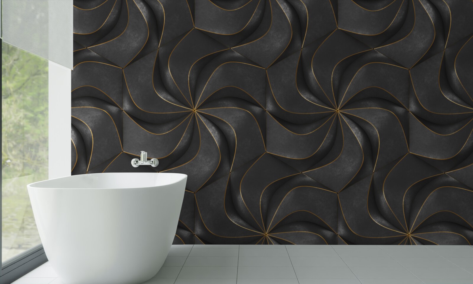 Фотошпалери темні 3d-дизайни з золотими акцентами