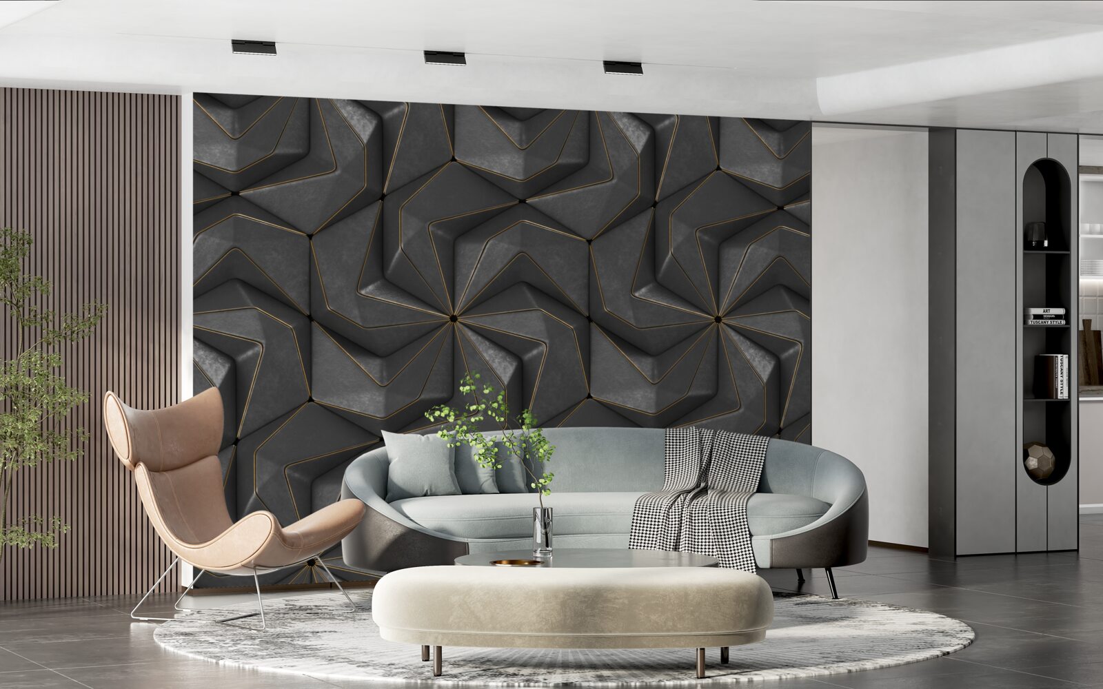 Фотошпалери тло з чорних геометричних фігур