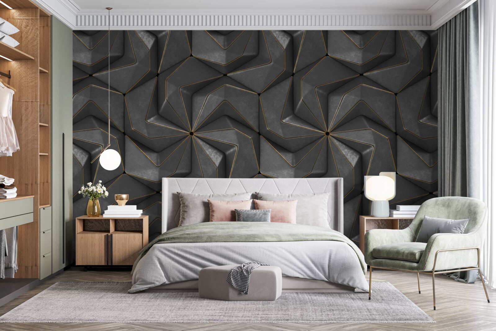 Фотошпалери тло з чорних геометричних фігур