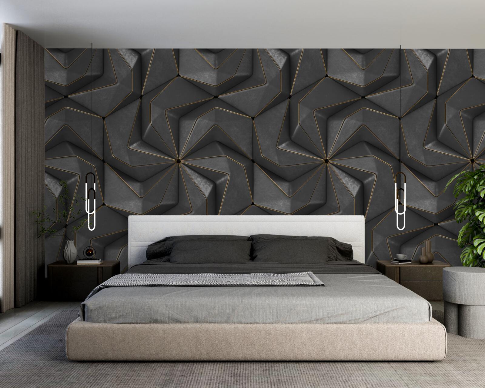 Фотошпалери тло з чорних геометричних фігур