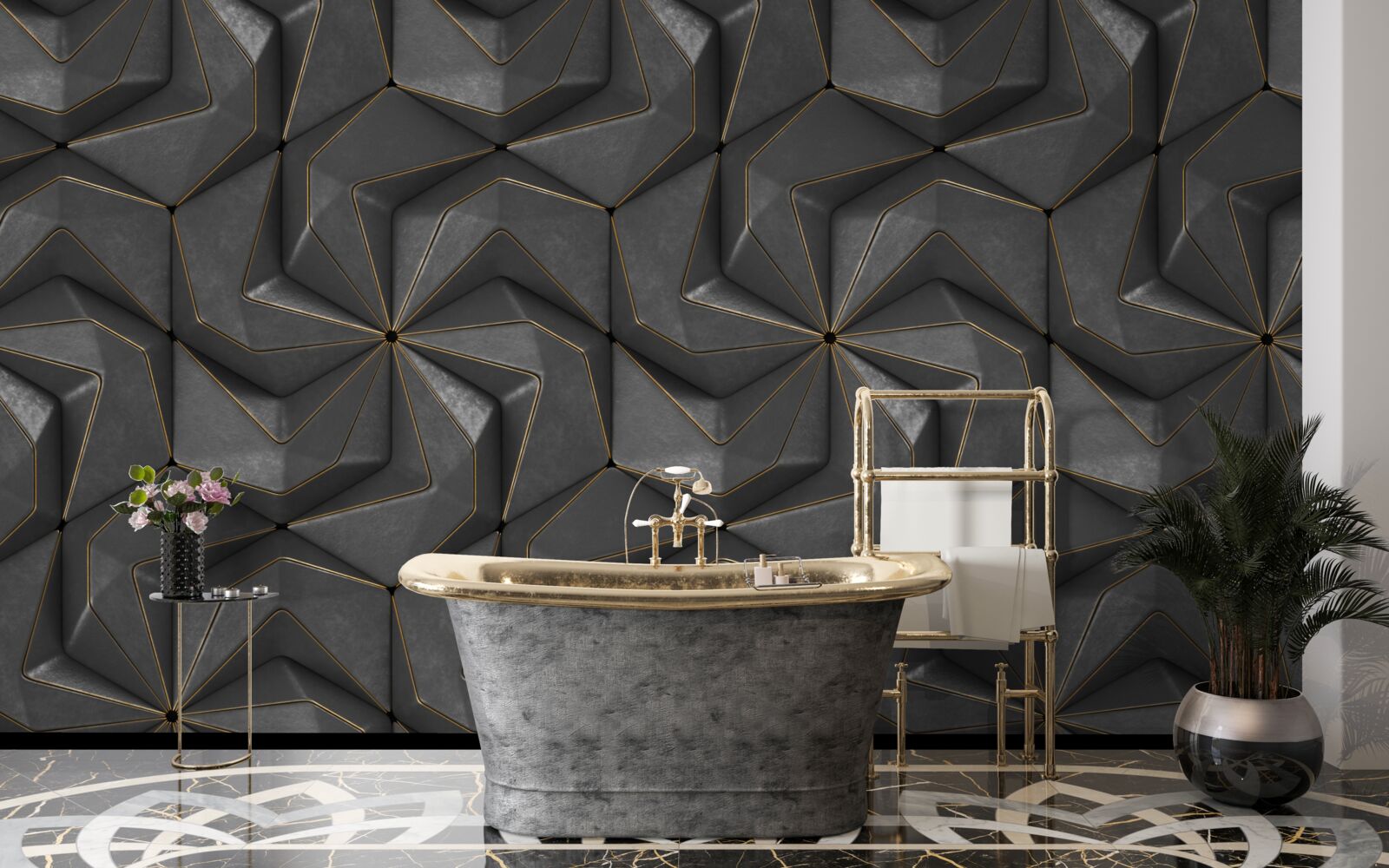 Фотошпалери тло з чорних геометричних фігур