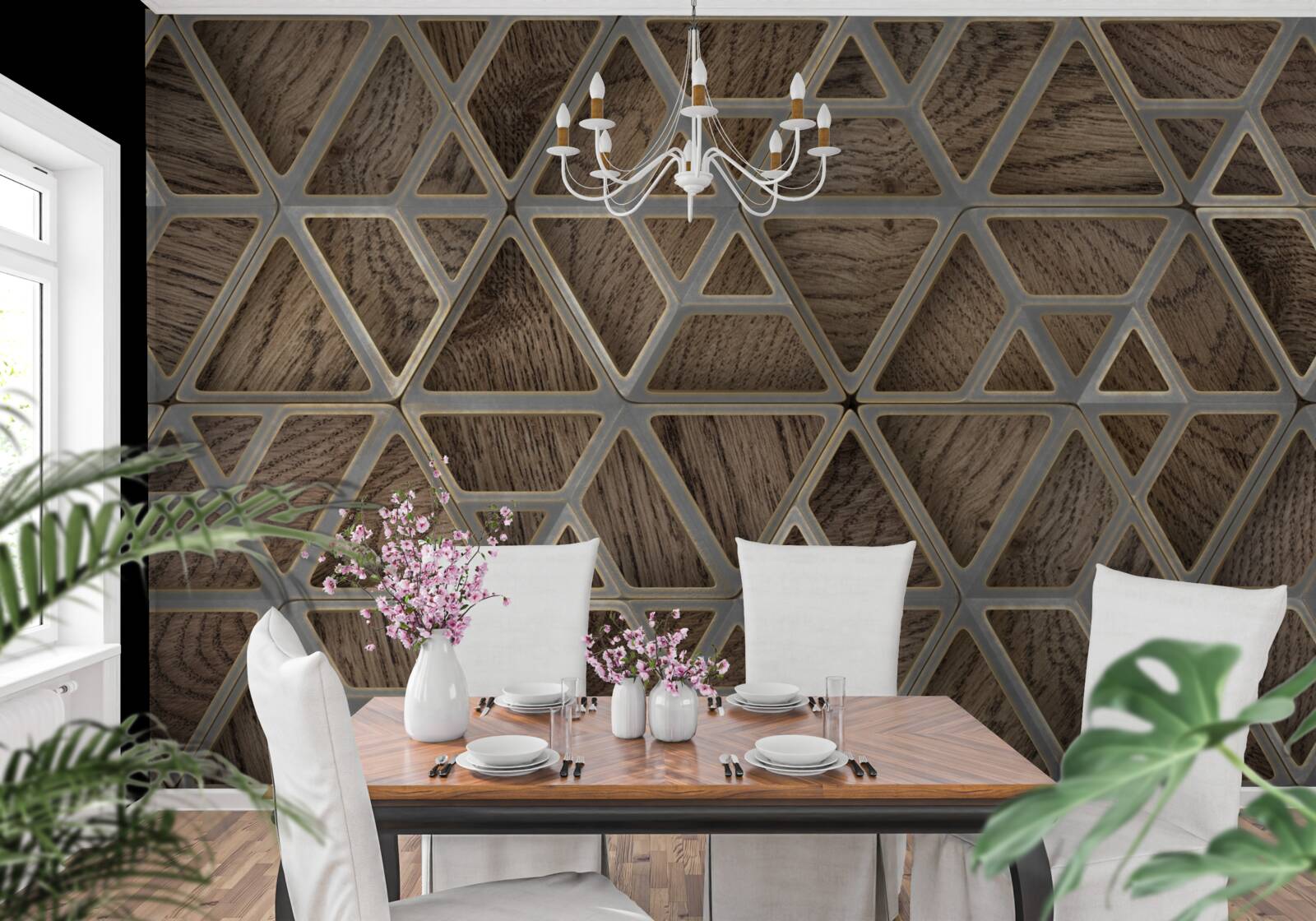 Фотошпалери трикутна структура деревини