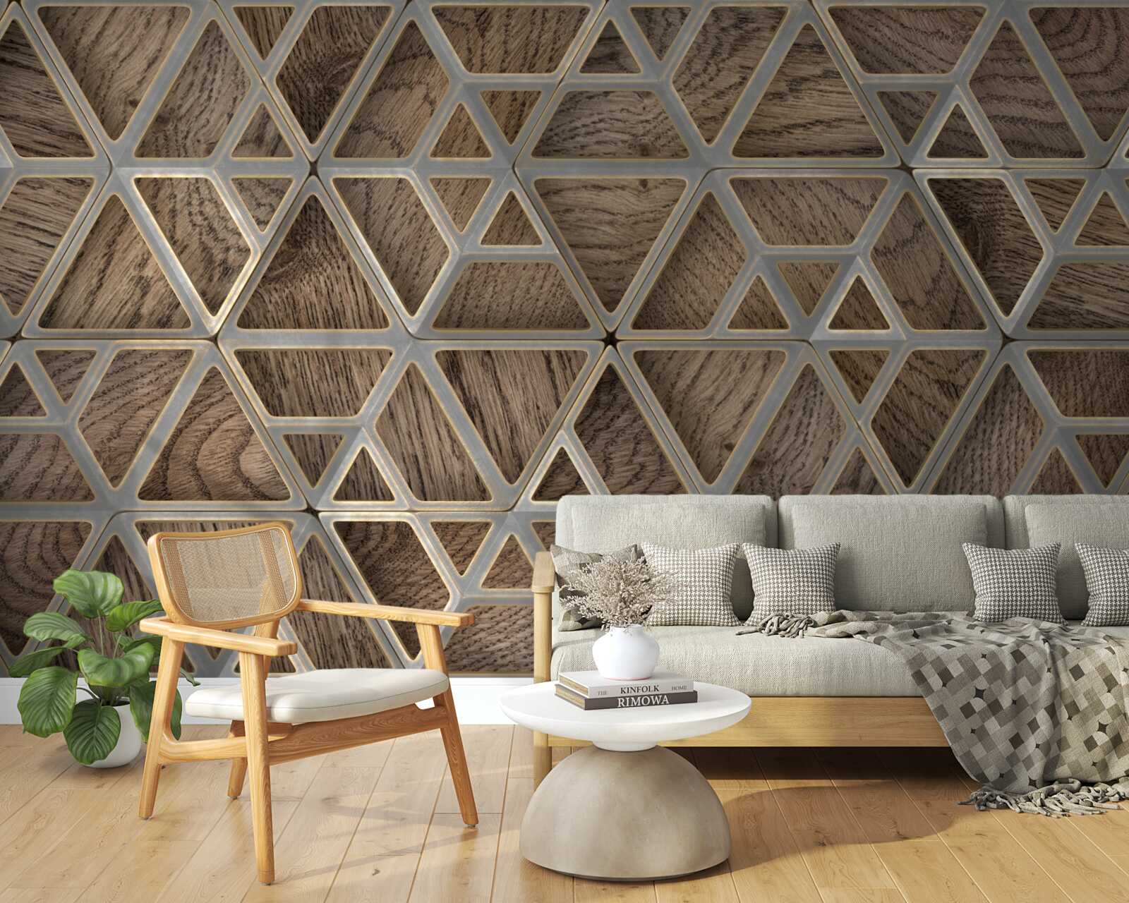 Фотошпалери трикутна структура деревини