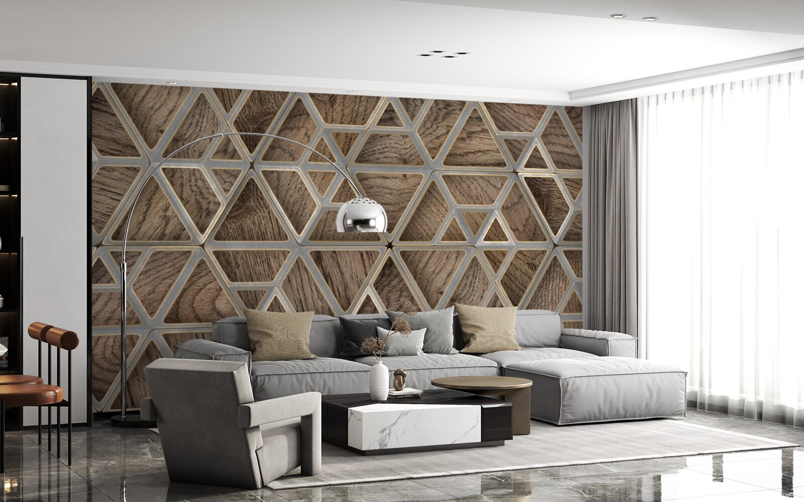 Фотошпалери трикутна структура деревини