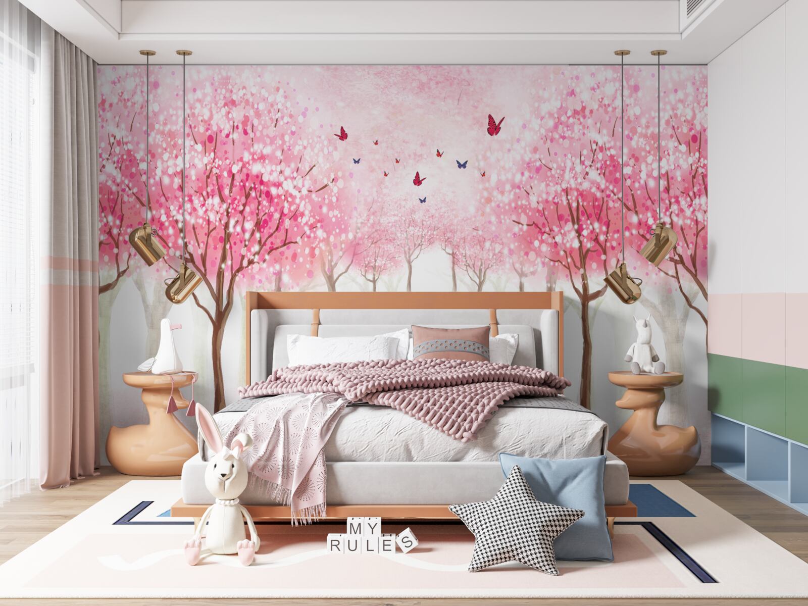 Фотошпалери акварель з алеєю сакур