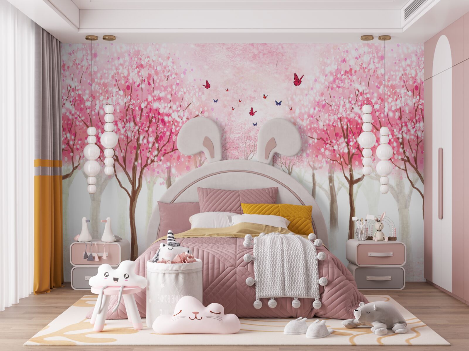 Фотошпалери акварель з алеєю сакур