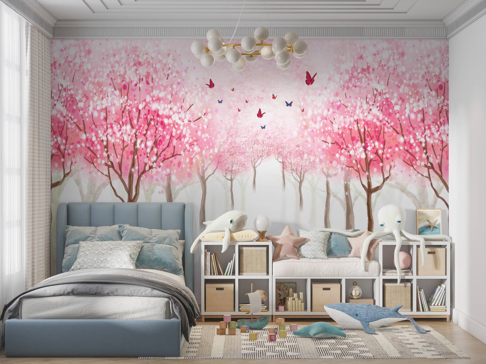 Фотошпалери акварель з алеєю сакур