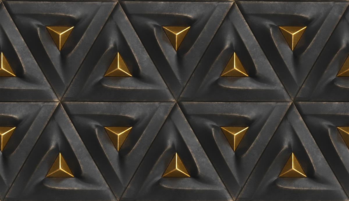 Фотошпалери трикутники з золотими центрами