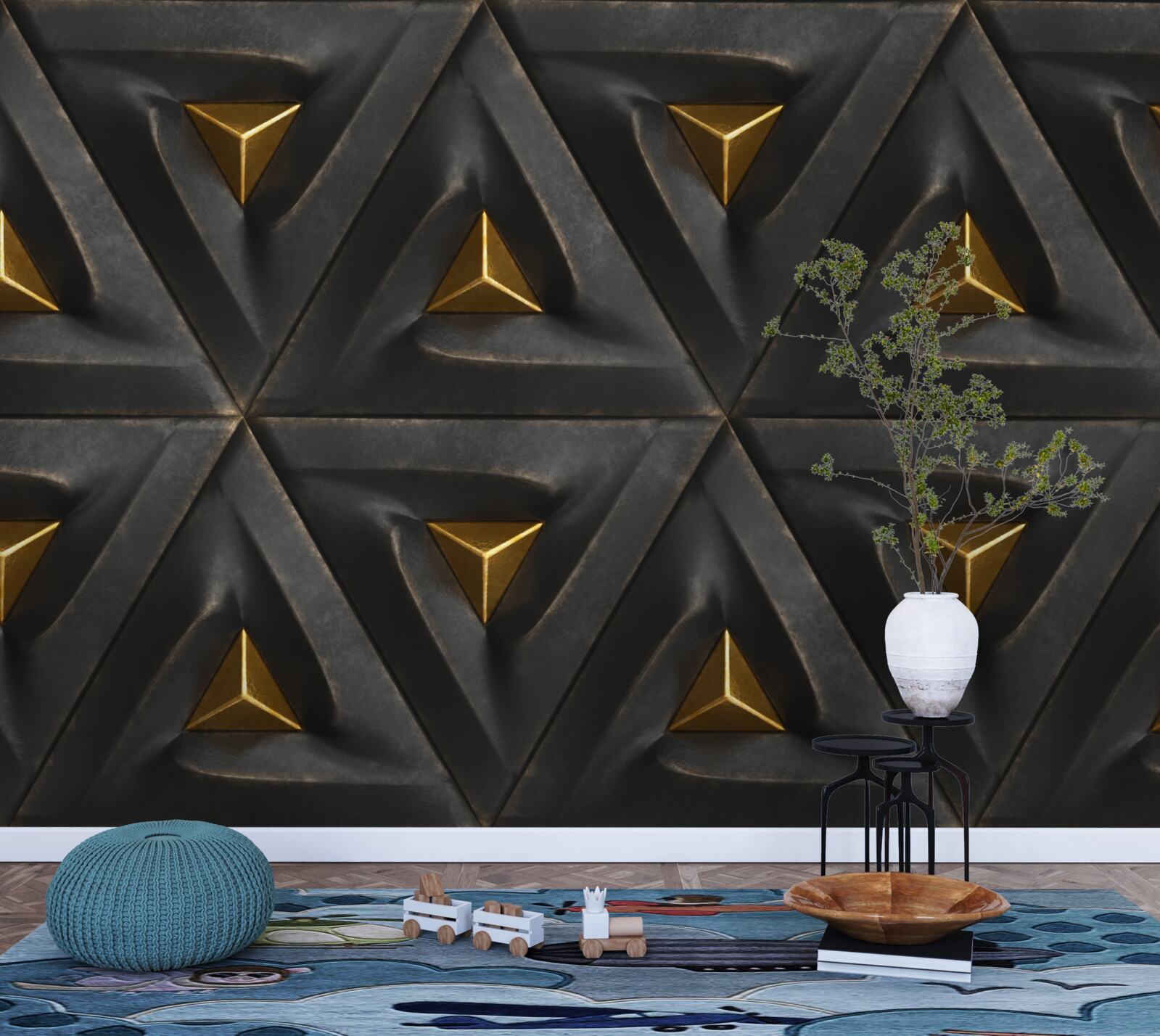 Фотошпалери трикутники з золотими центрами