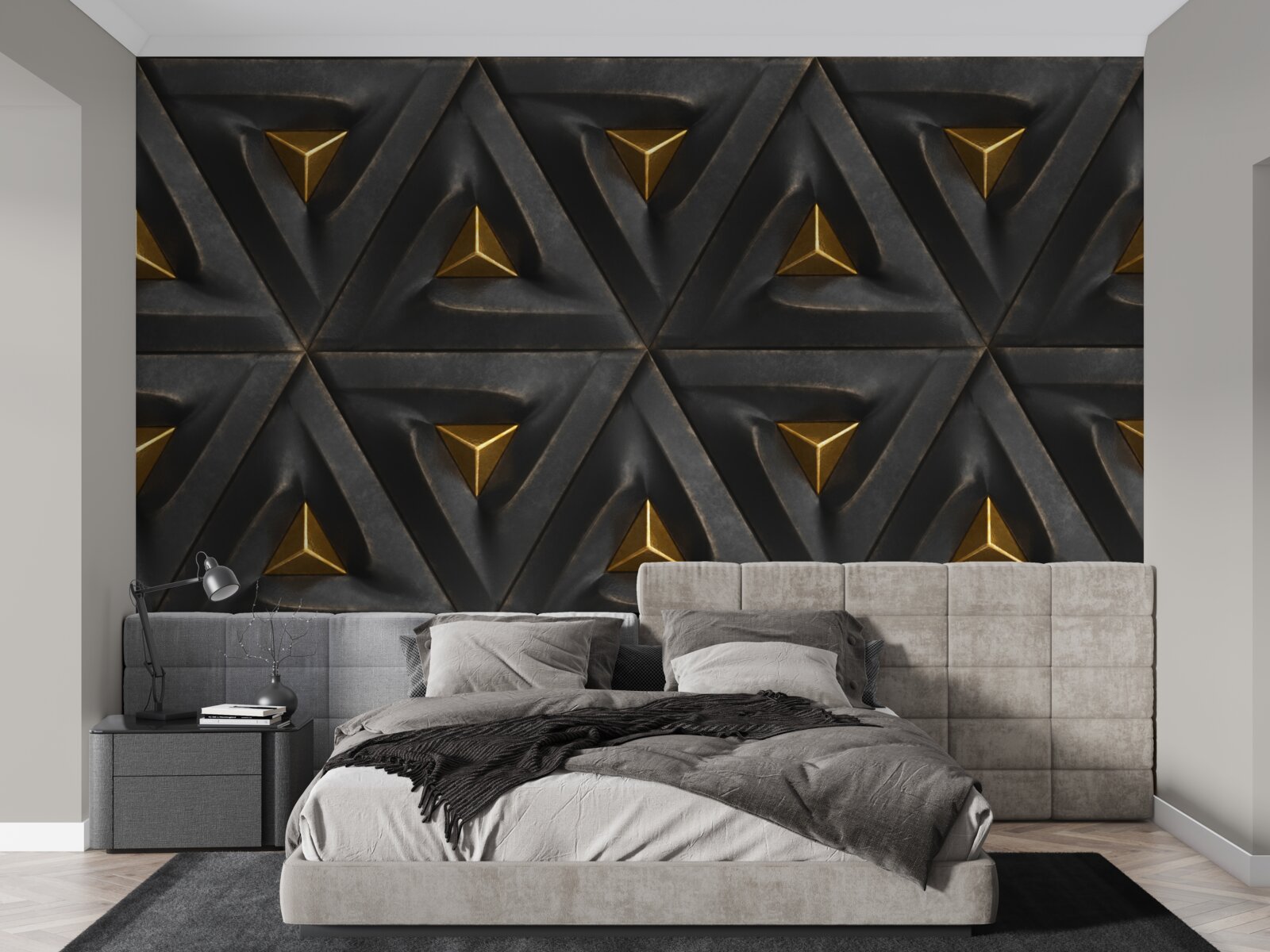 Фотошпалери трикутники з золотими центрами