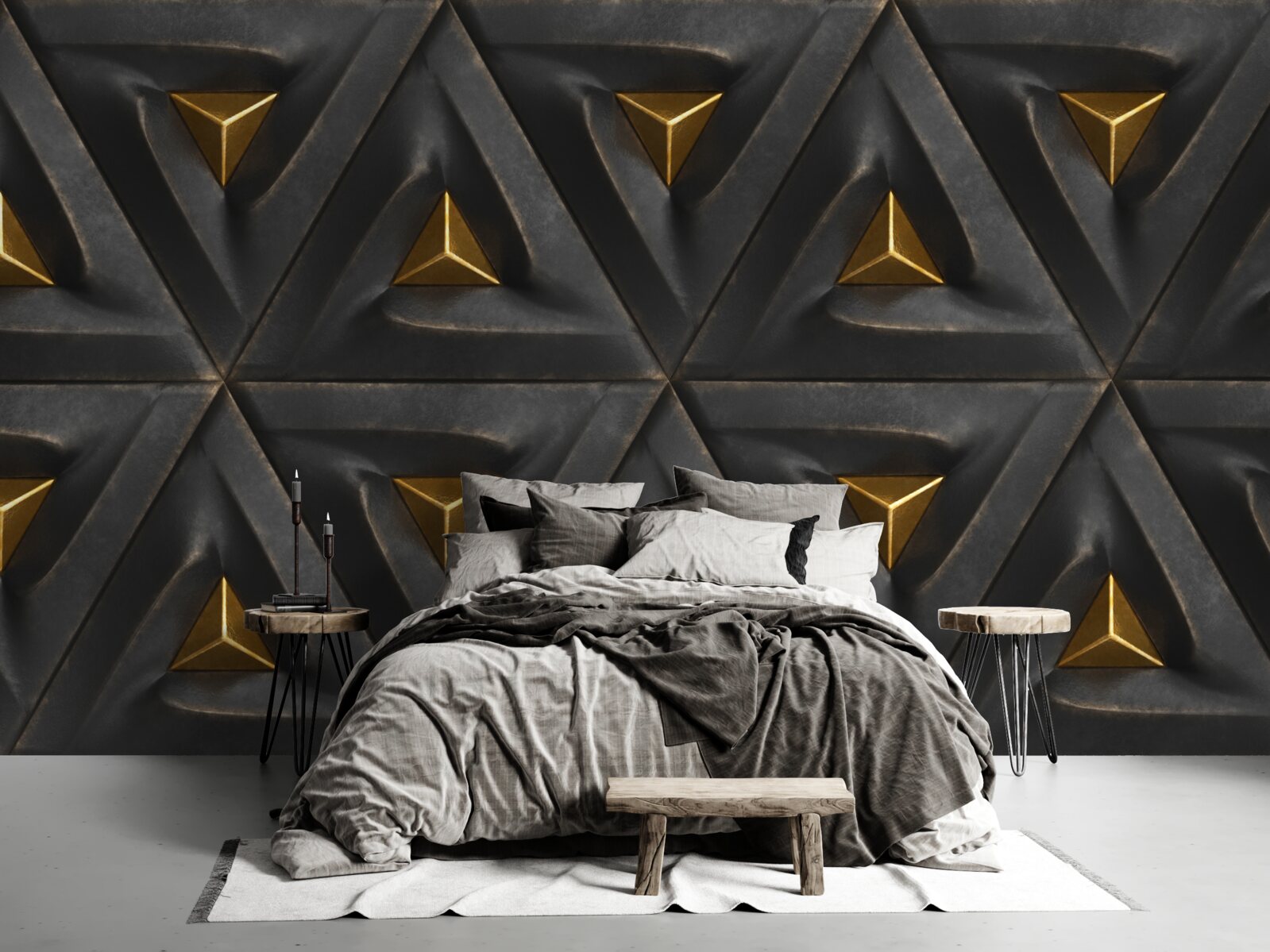 Фотошпалери трикутники з золотими центрами