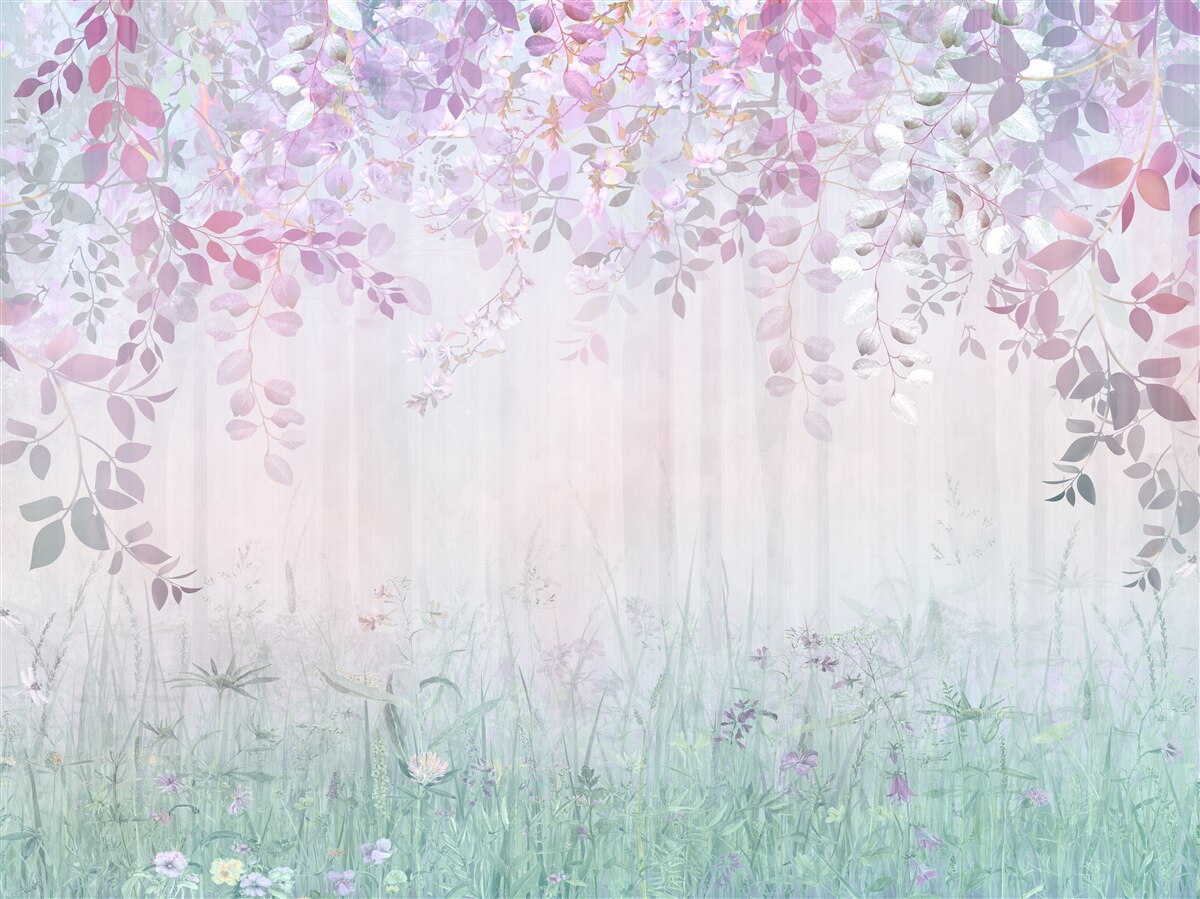 Фотошпалери листя всіх кольорів у лісі осіннього ранку