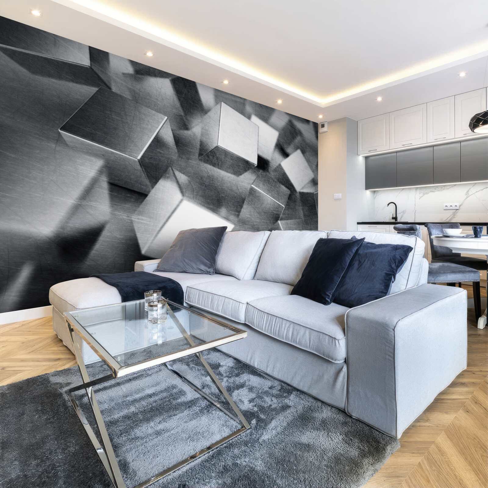 Фотошпалери куби зі сталі