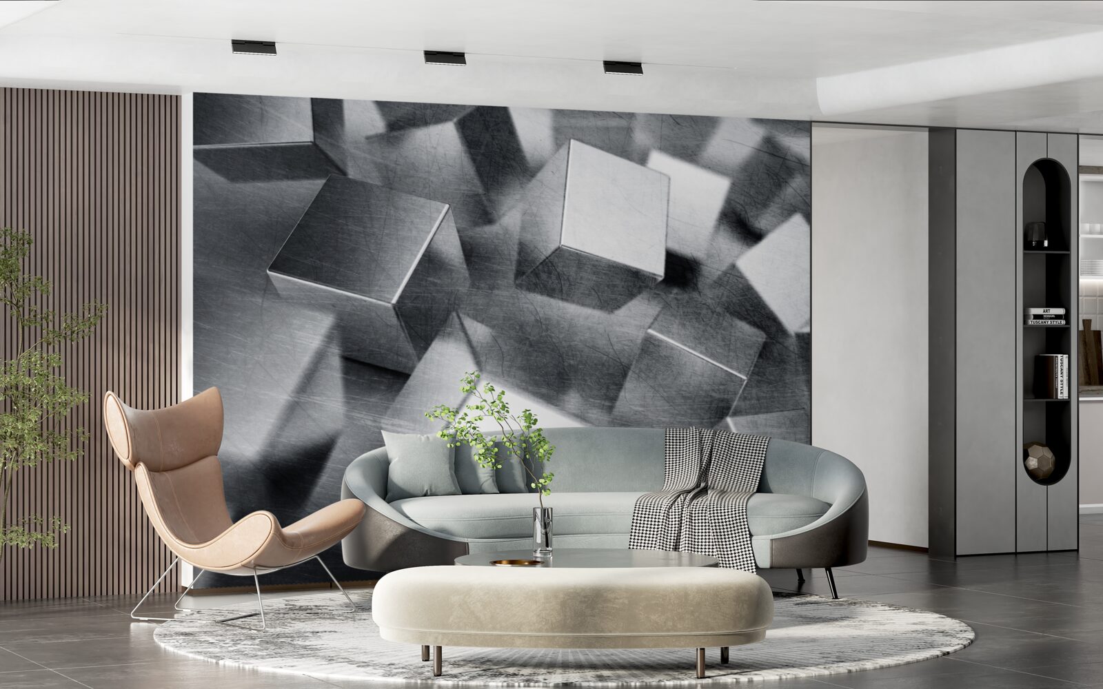 Фотошпалери куби зі сталі