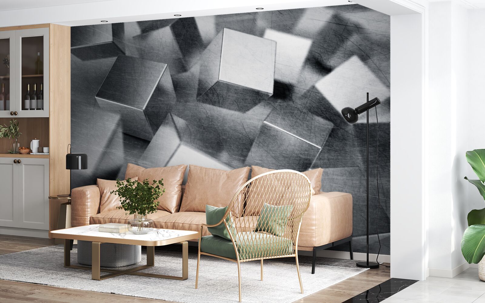 Фотошпалери куби зі сталі