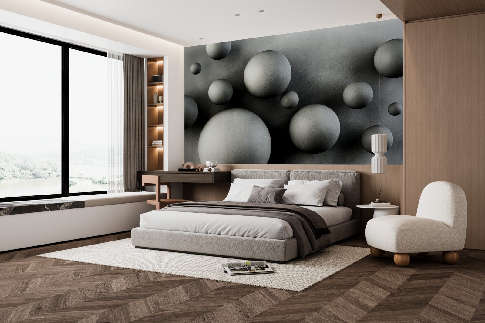 Фотошпалери левітуючі щільні кулі