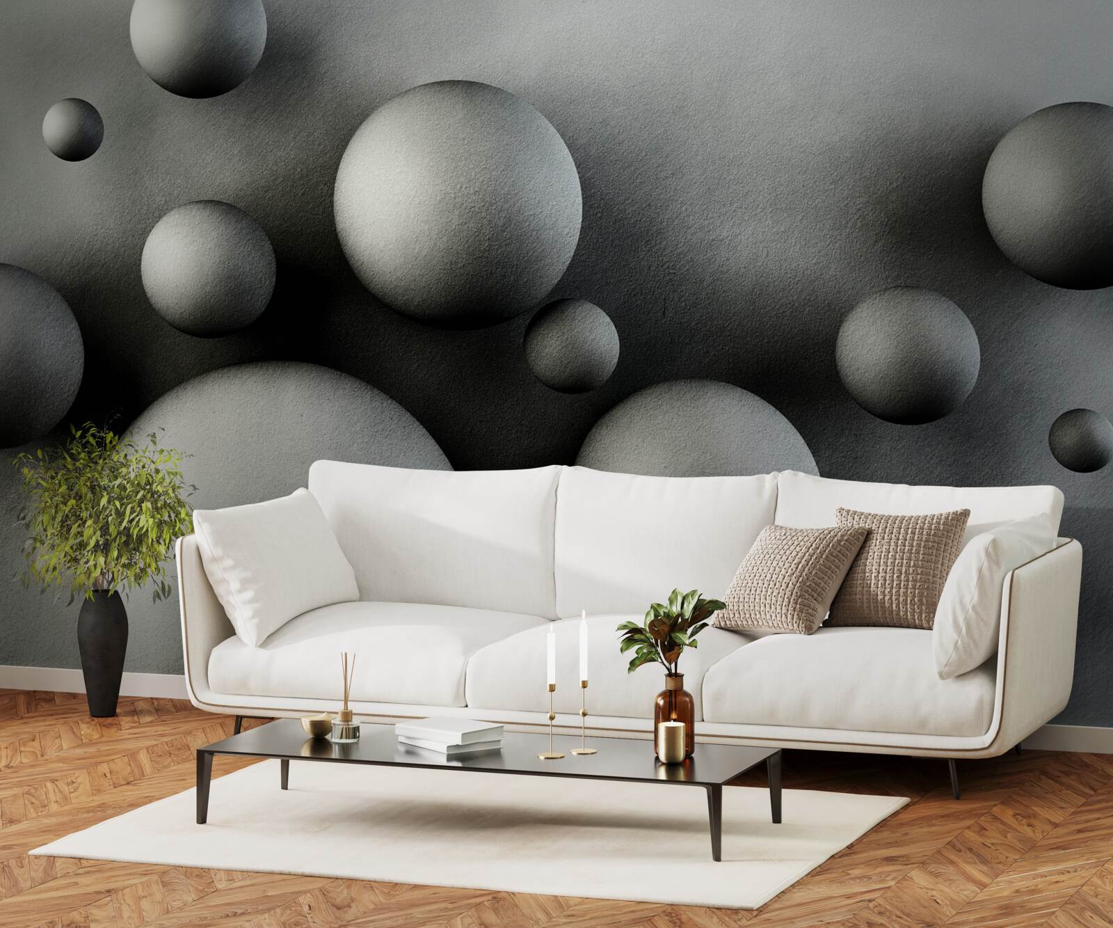 Фотошпалери левітуючі щільні кулі