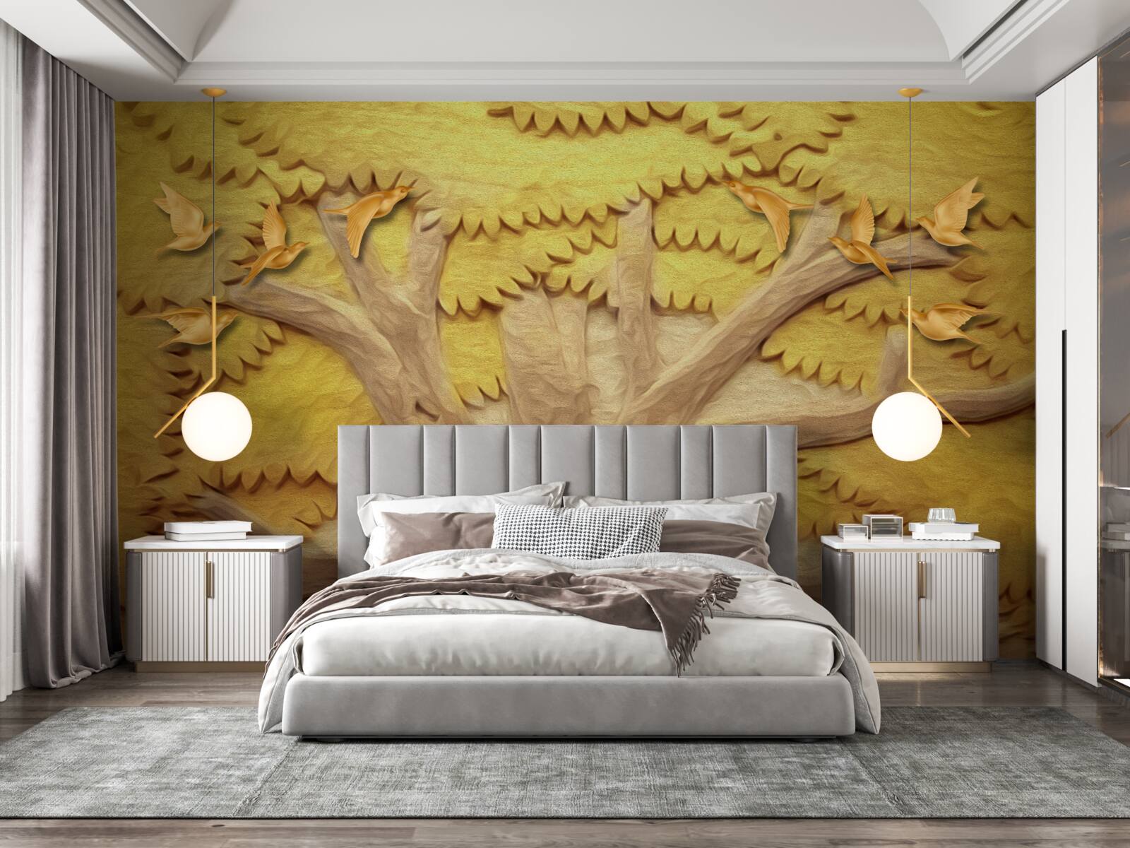 Фотошпалери пишне листя дерев