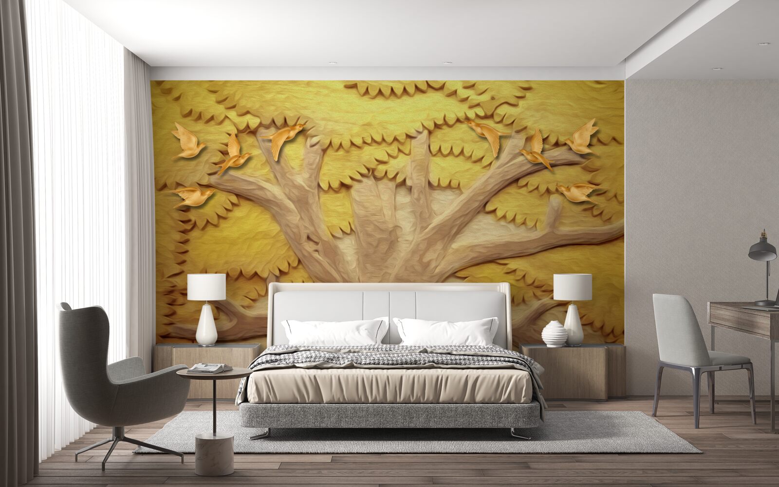 Фотошпалери пишне листя дерев