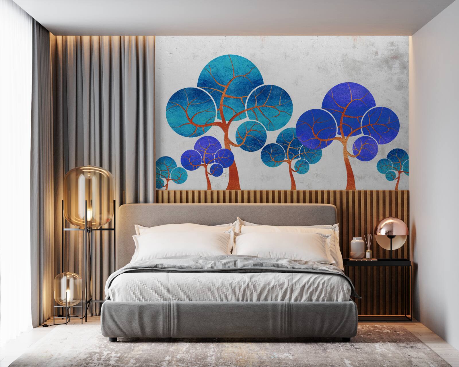 Фотошпалери квітучі верхівки дерев абстрактні