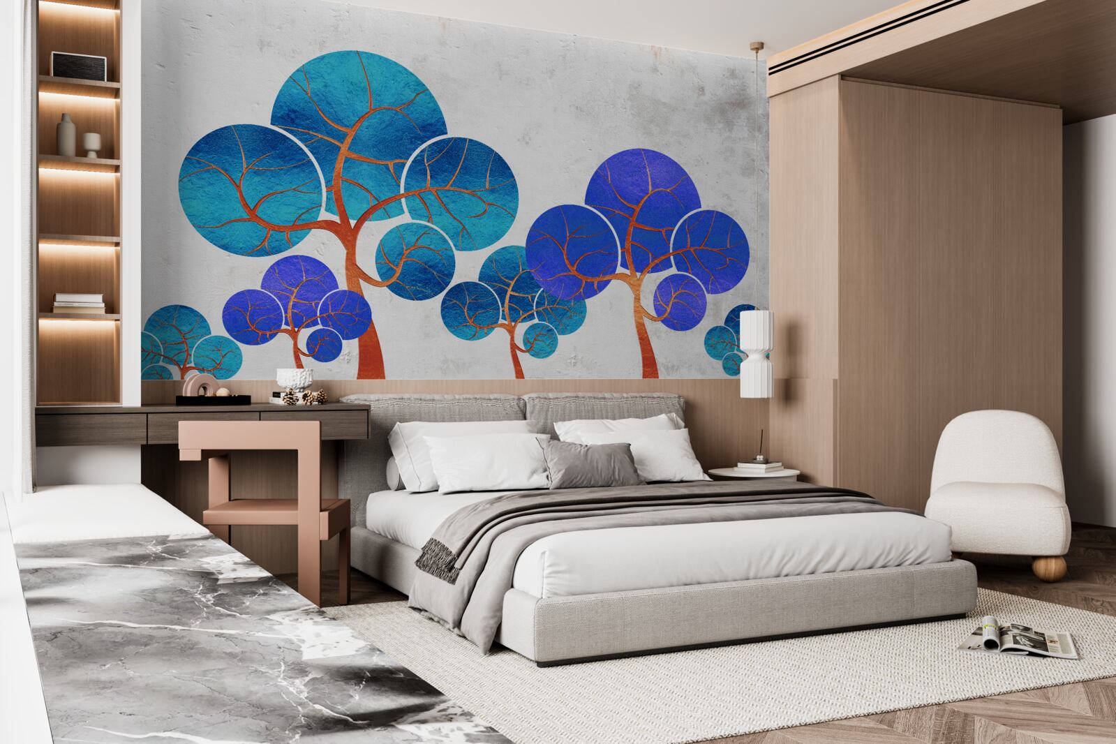 Фотошпалери квітучі верхівки дерев абстрактні