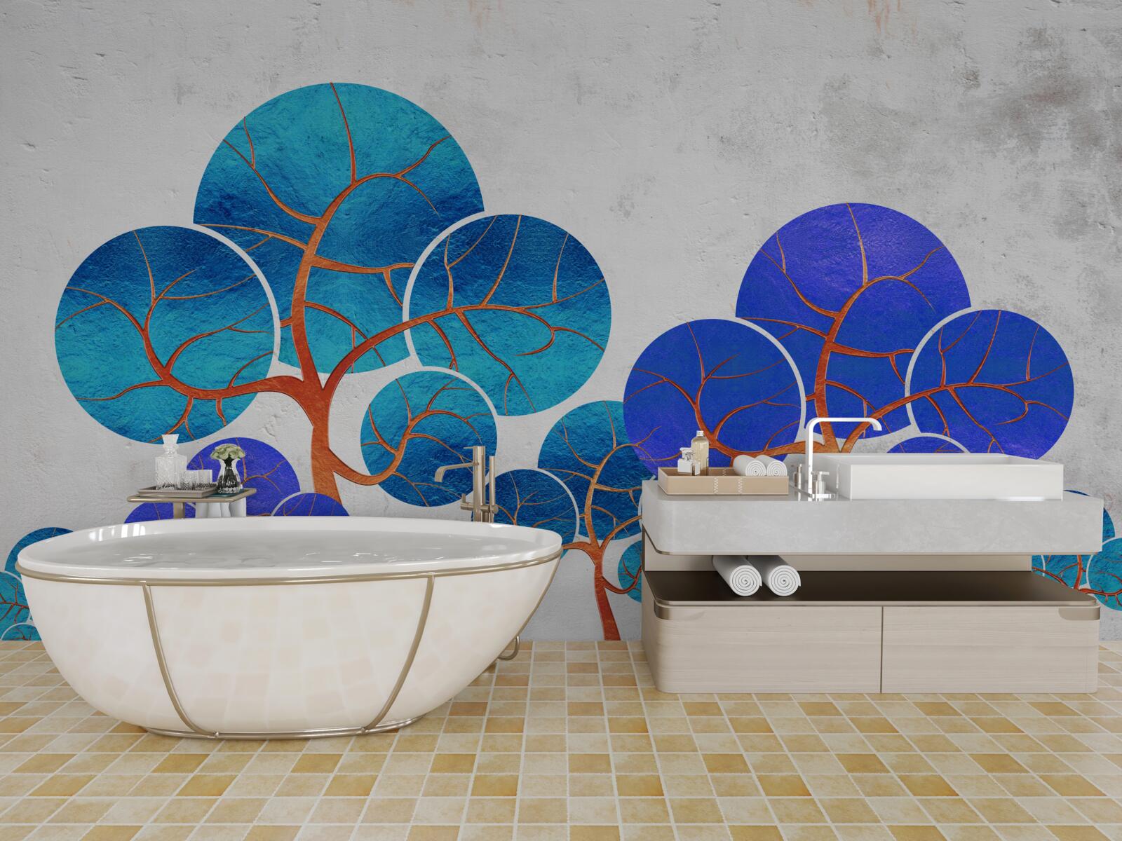 Фотошпалери квітучі верхівки дерев абстрактні