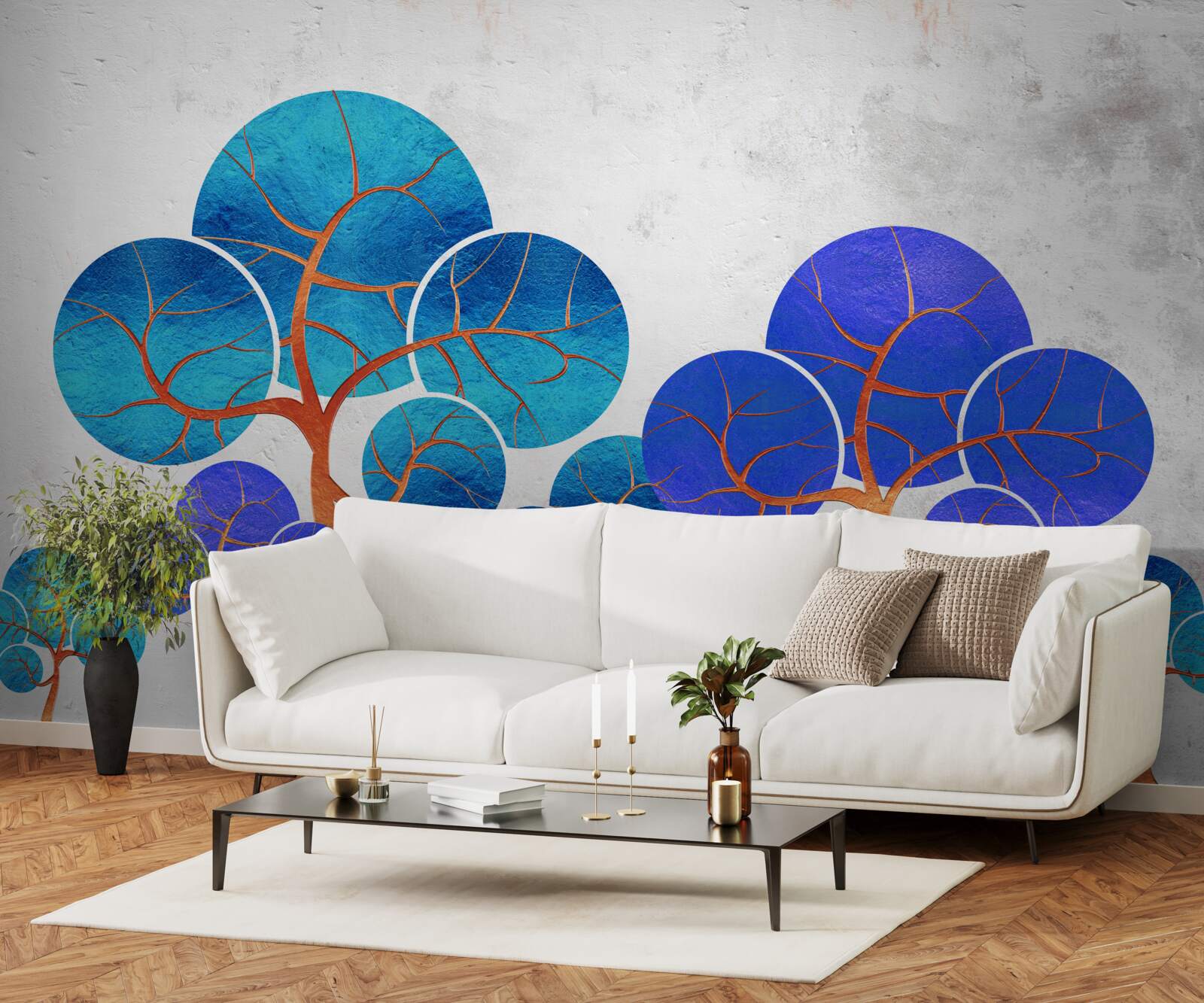 Фотошпалери квітучі верхівки дерев абстрактні