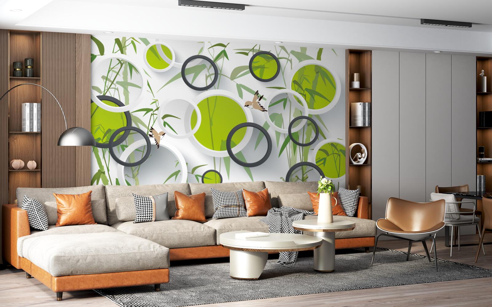 Фотошпалери кола на рослинах і птахах