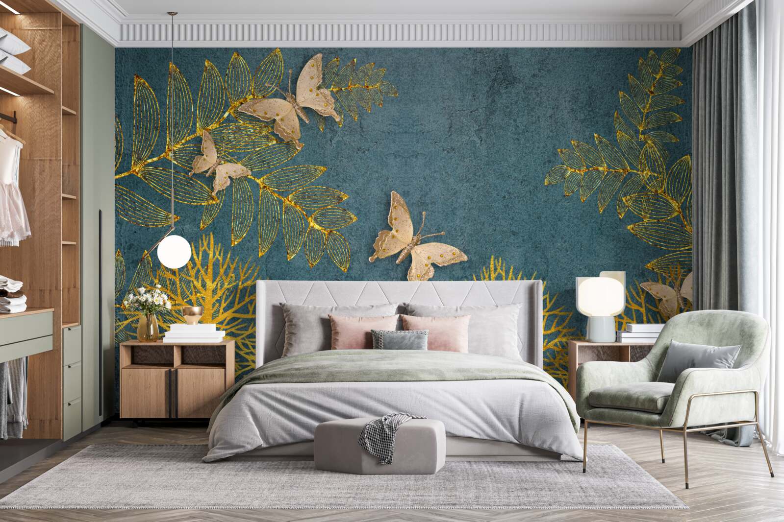 Фотошпалери ліс, повний золота і темряви