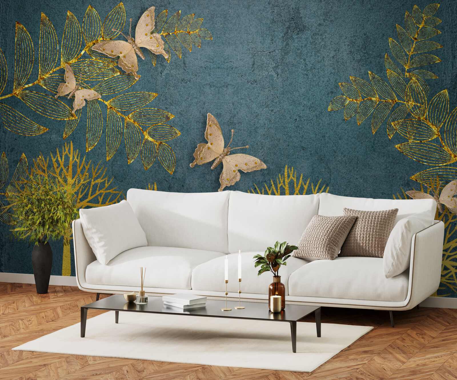 Фотошпалери ліс, повний золота і темряви