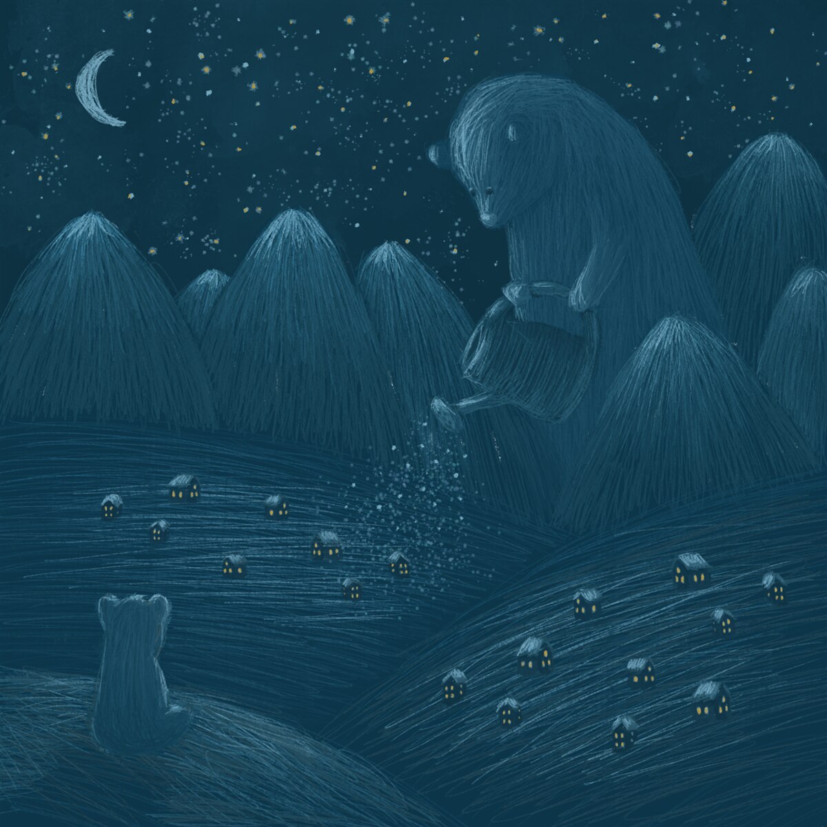 Фотошпалери глухої ночі в селі