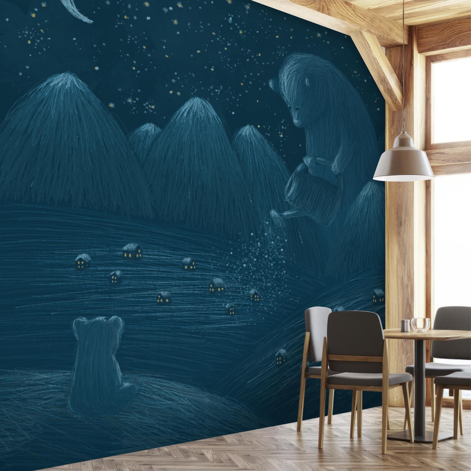 Фотошпалери глухої ночі в селі