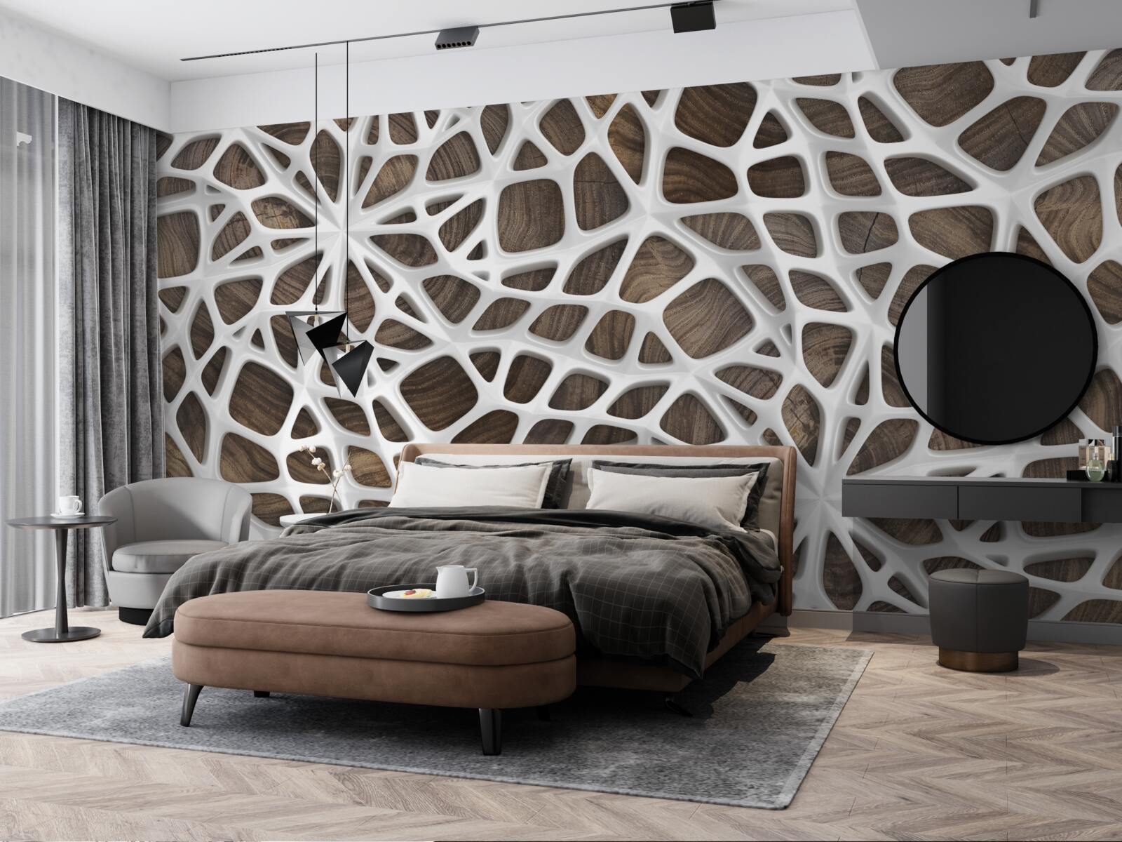 Фотошпалери об'ємна білосніжна мережа