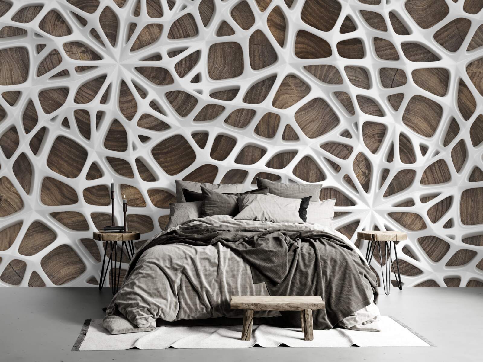 Фотошпалери об'ємна білосніжна мережа