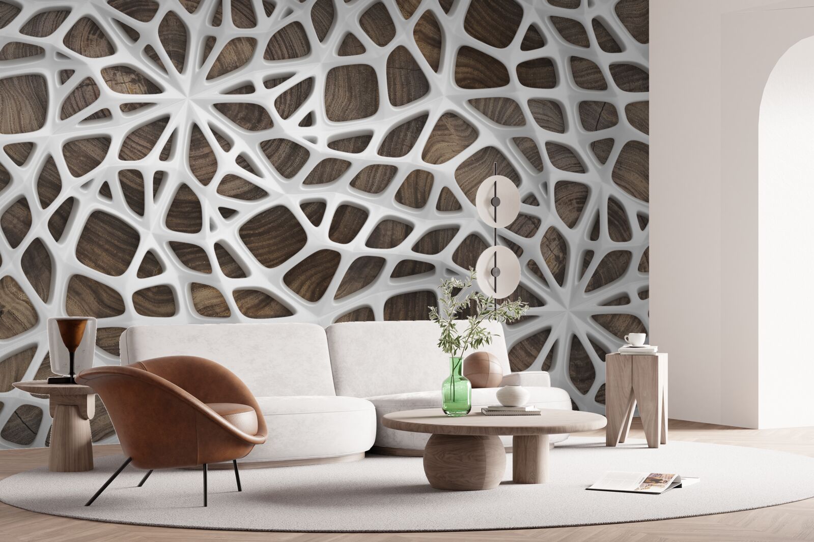 Фотошпалери об'ємна білосніжна мережа