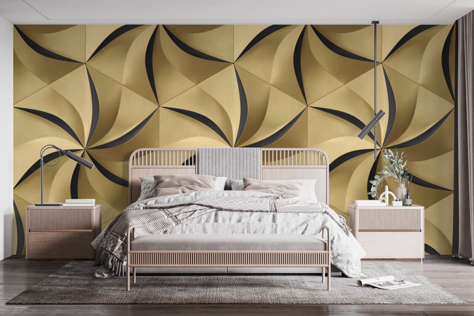 Фотошпалери гірчичні зірки в геометричному стилі