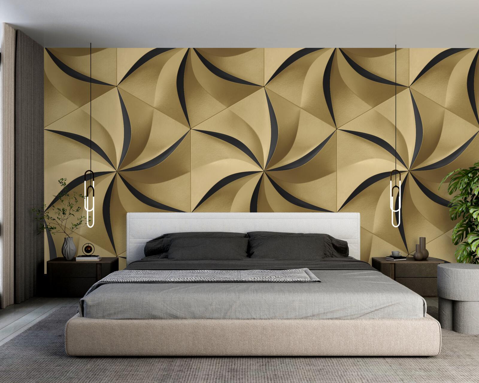 Фотошпалери гірчичні зірки в геометричному стилі