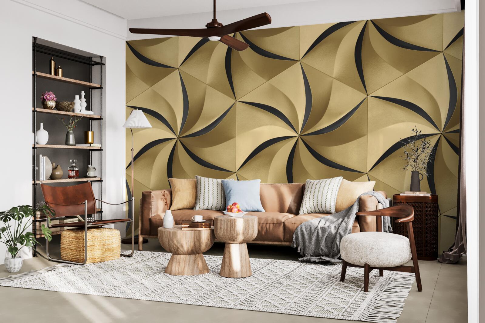 Фотошпалери гірчичні зірки в геометричному стилі