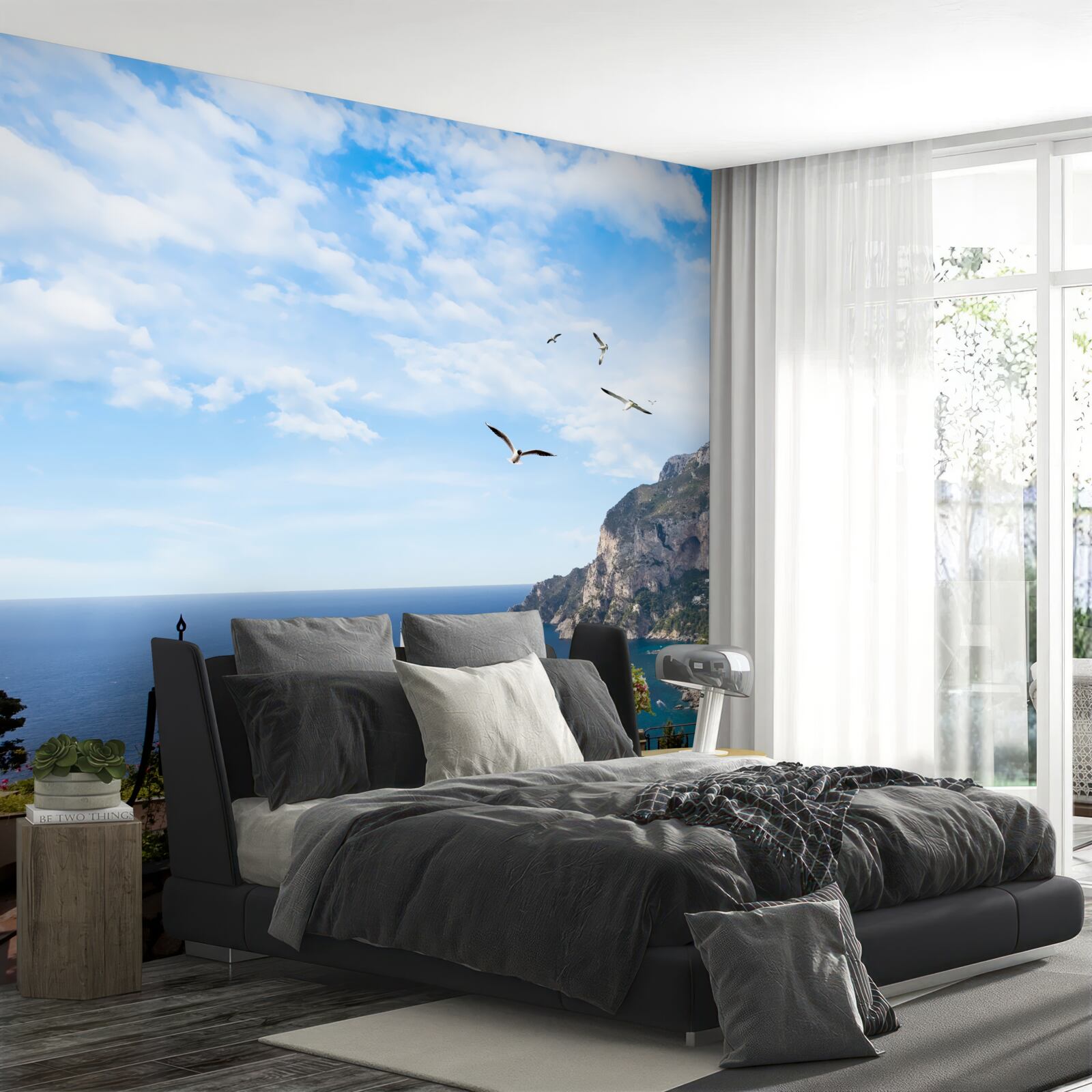 Фотошпалери океан і гори в ландшафті