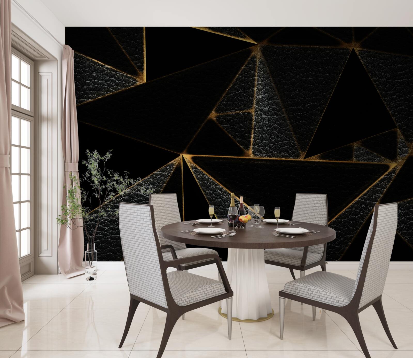 Фотошпалери скляна кришка з чорним мармуром