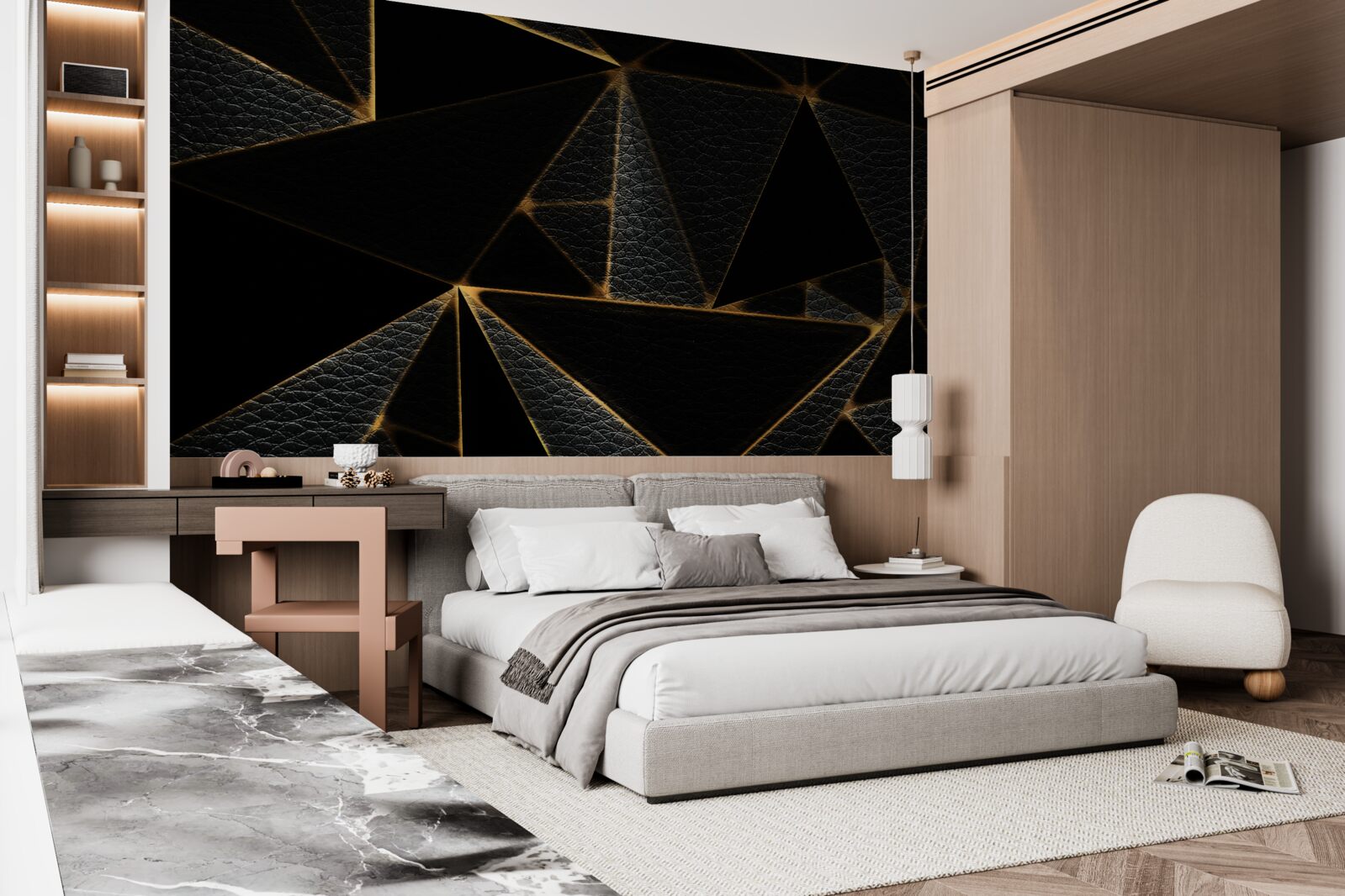 Фотошпалери скляна кришка з чорним мармуром