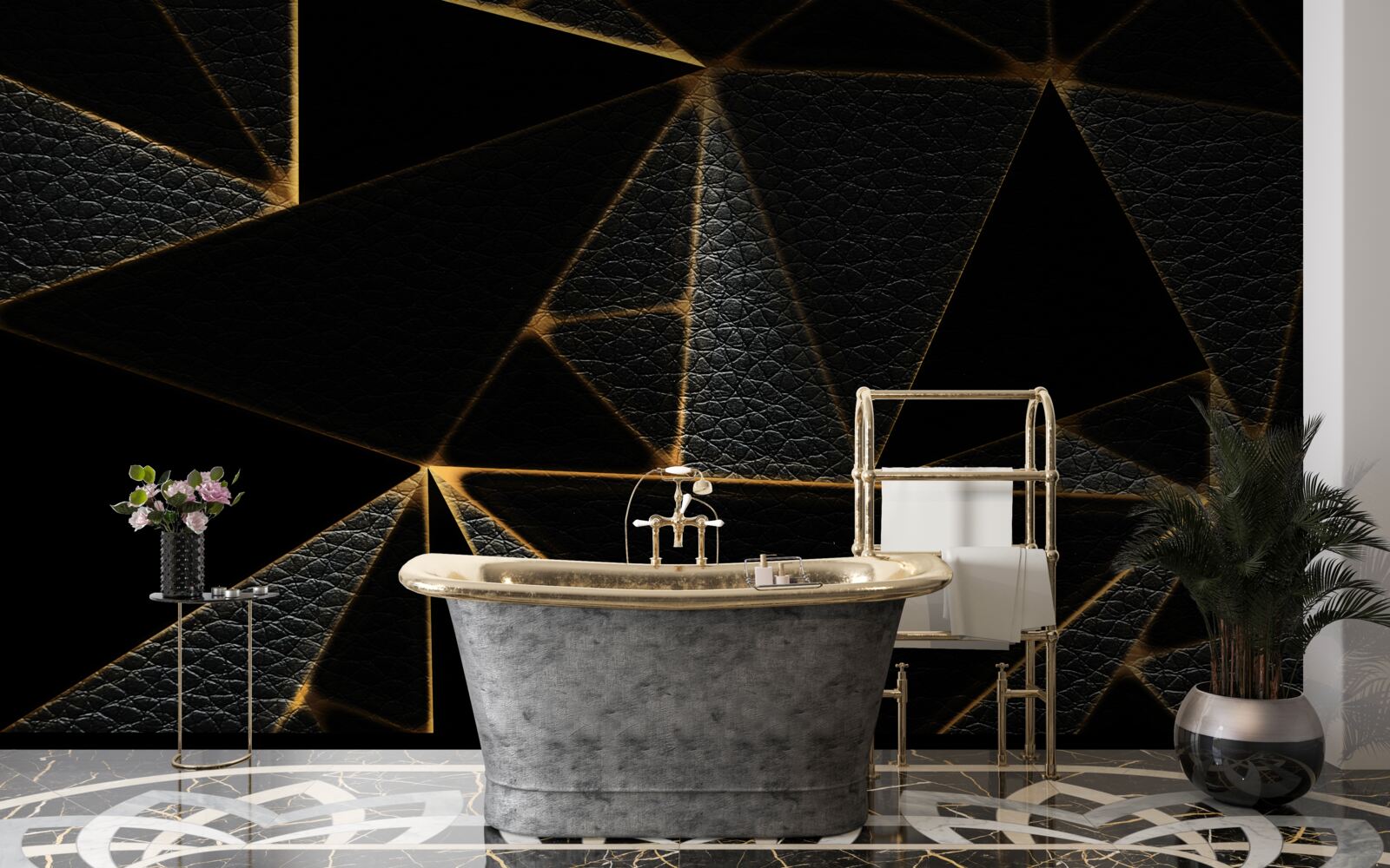 Фотошпалери скляна кришка з чорним мармуром