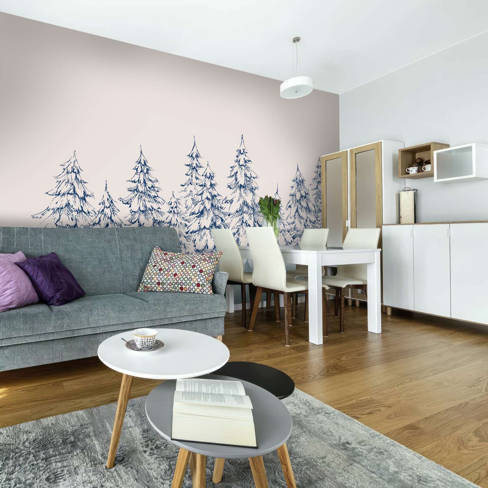 Фотошпалери хвойний ліс взимку