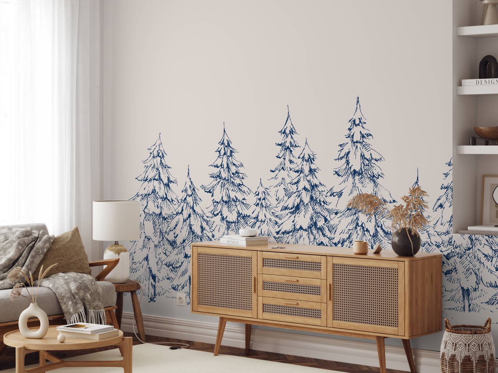 Фотошпалери хвойний ліс взимку