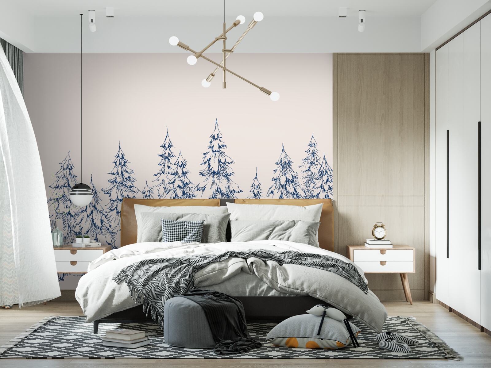 Фотошпалери хвойний ліс взимку