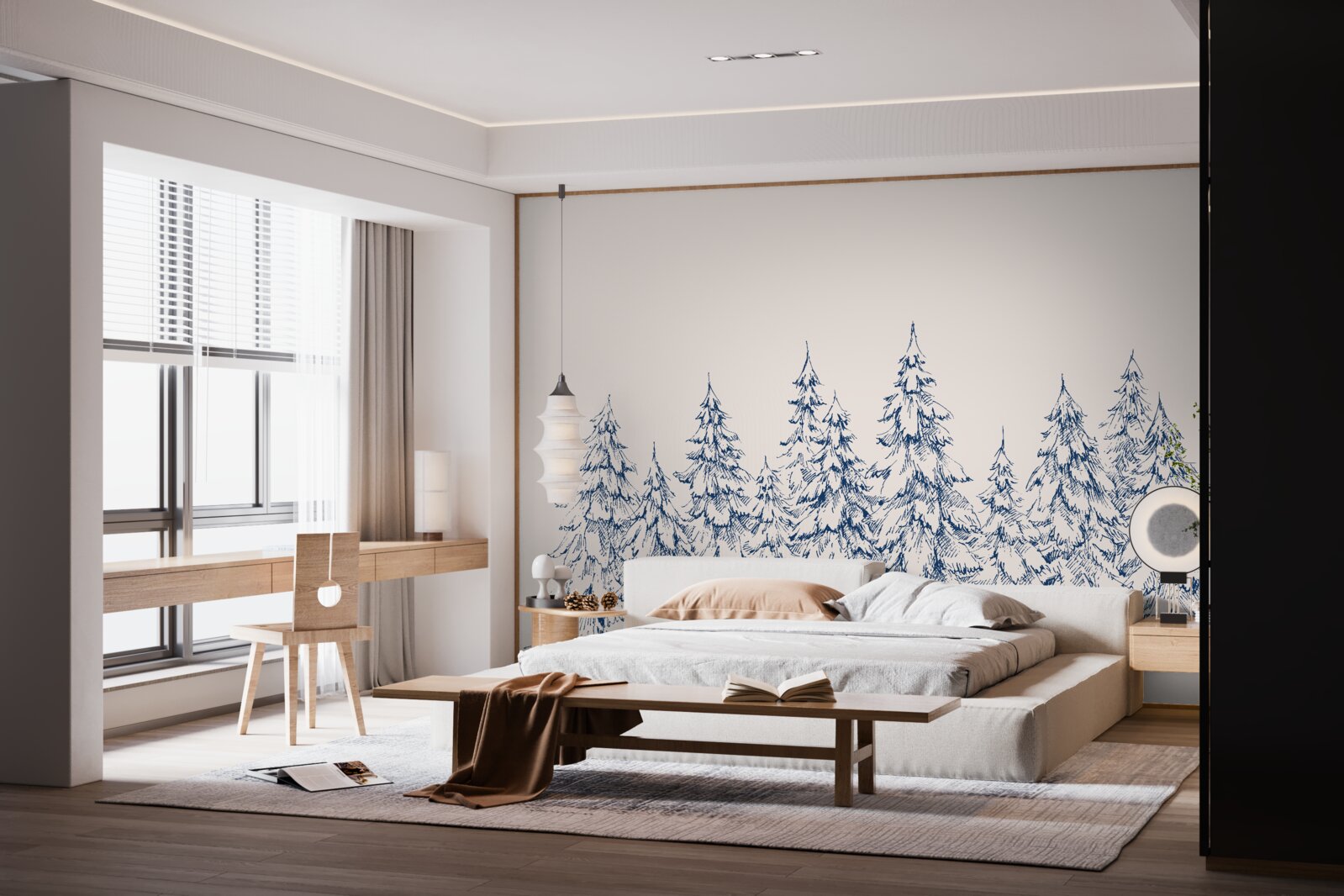 Фотошпалери хвойний ліс взимку