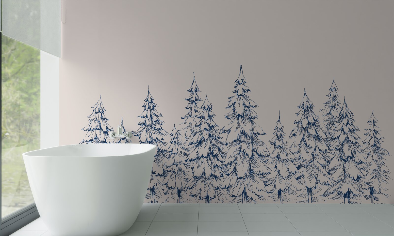 Фотошпалери хвойний ліс взимку