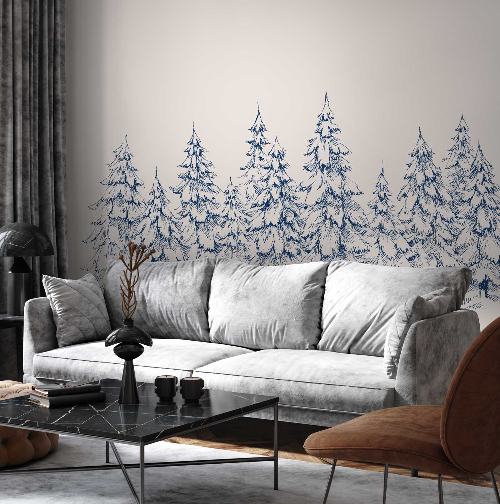 Фотошпалери хвойний ліс взимку